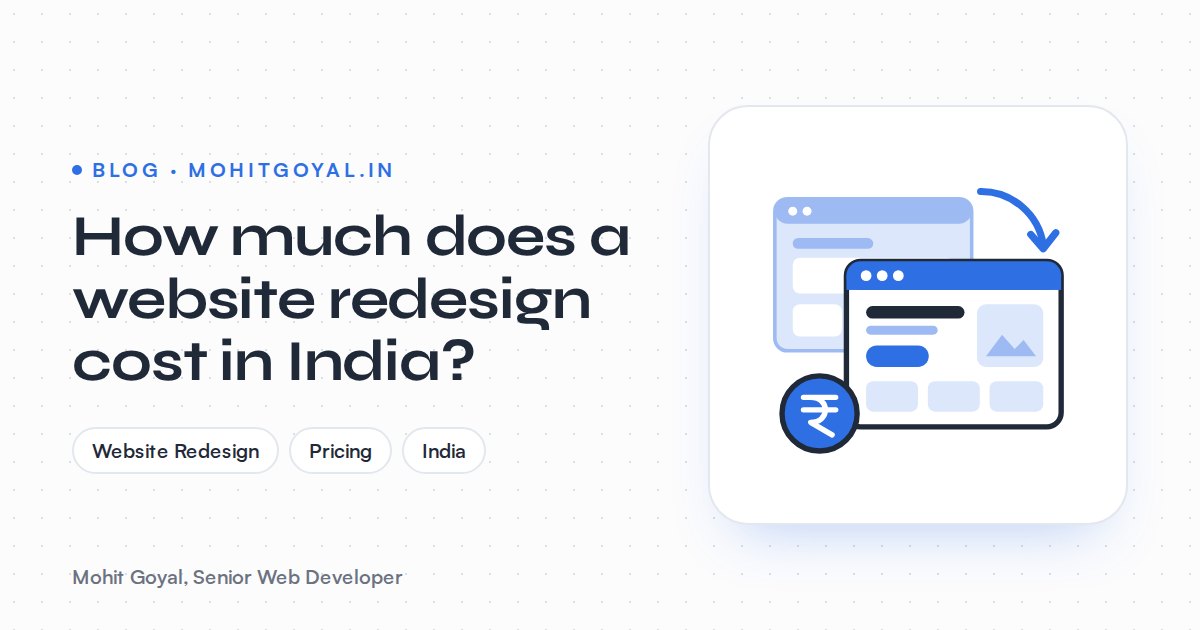 How much does a website redesign cost in India?