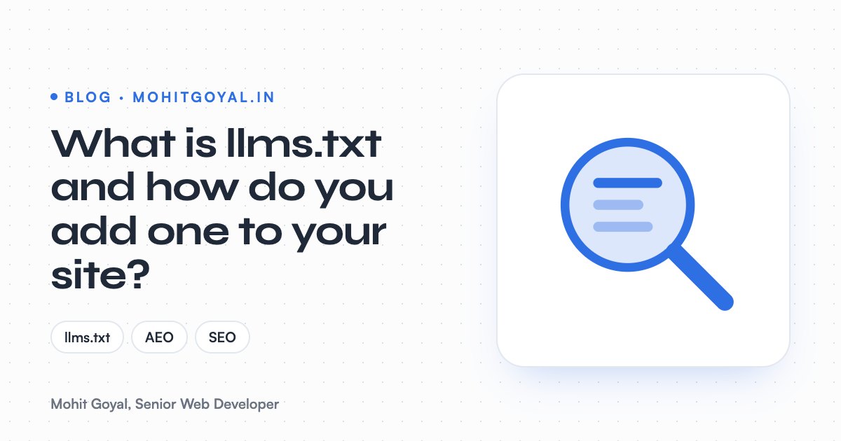 What is llms.txt and how do you add one to your site?
