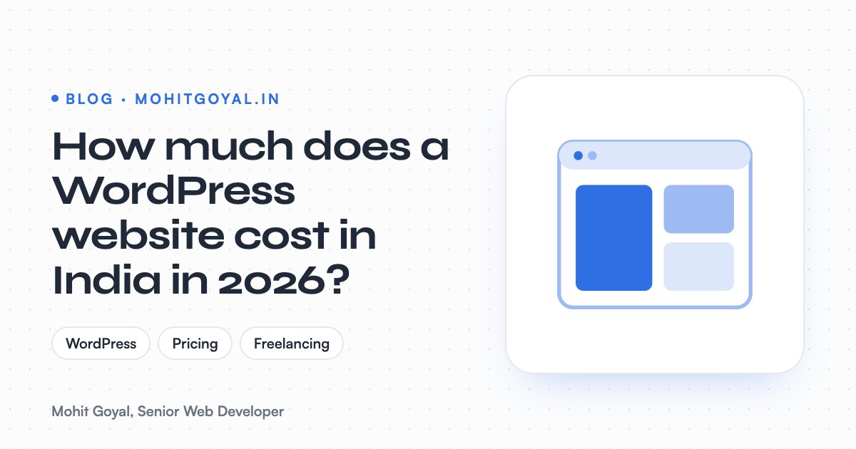 How much does a WordPress website cost in India in 2026?