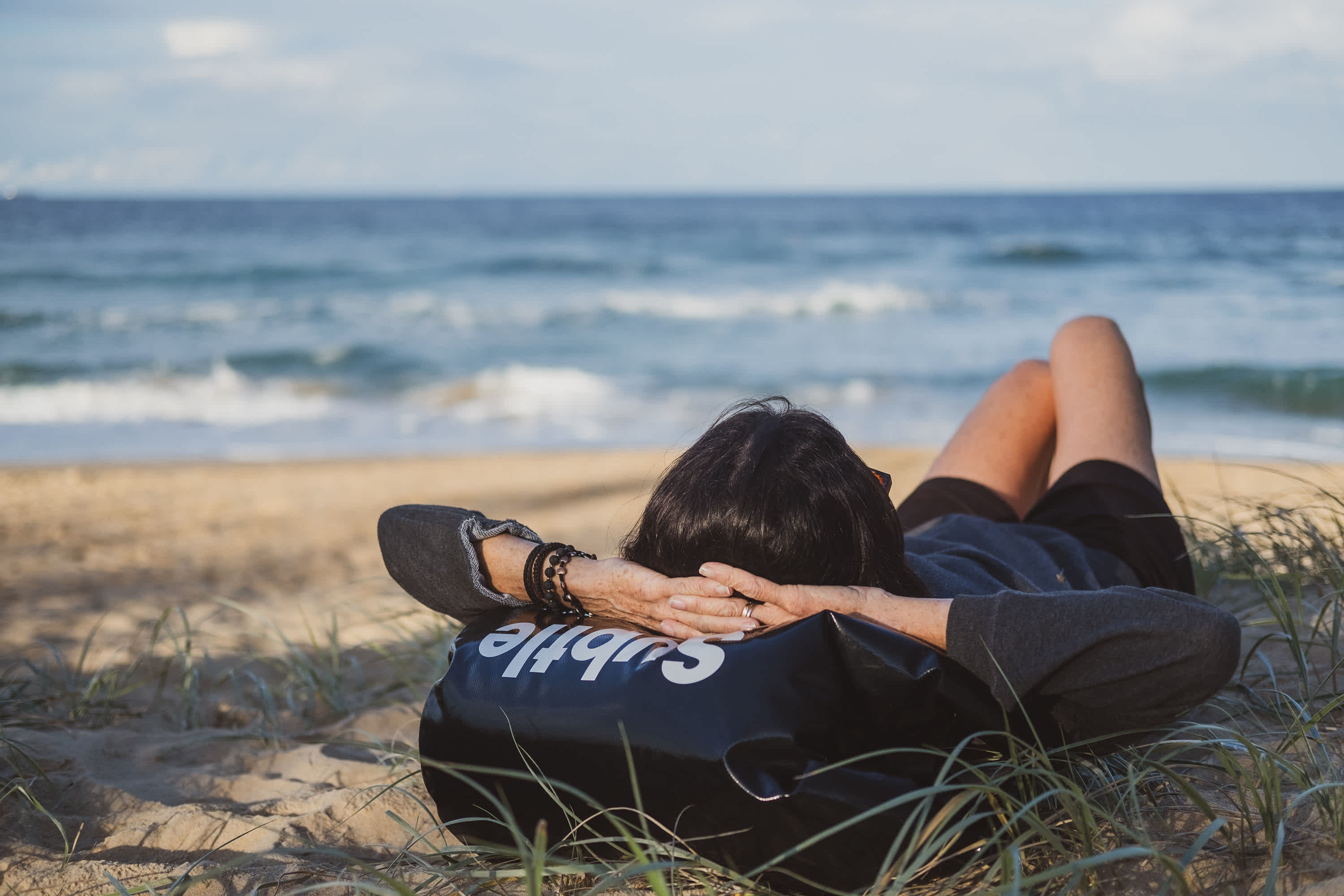 Women resting on the beach 