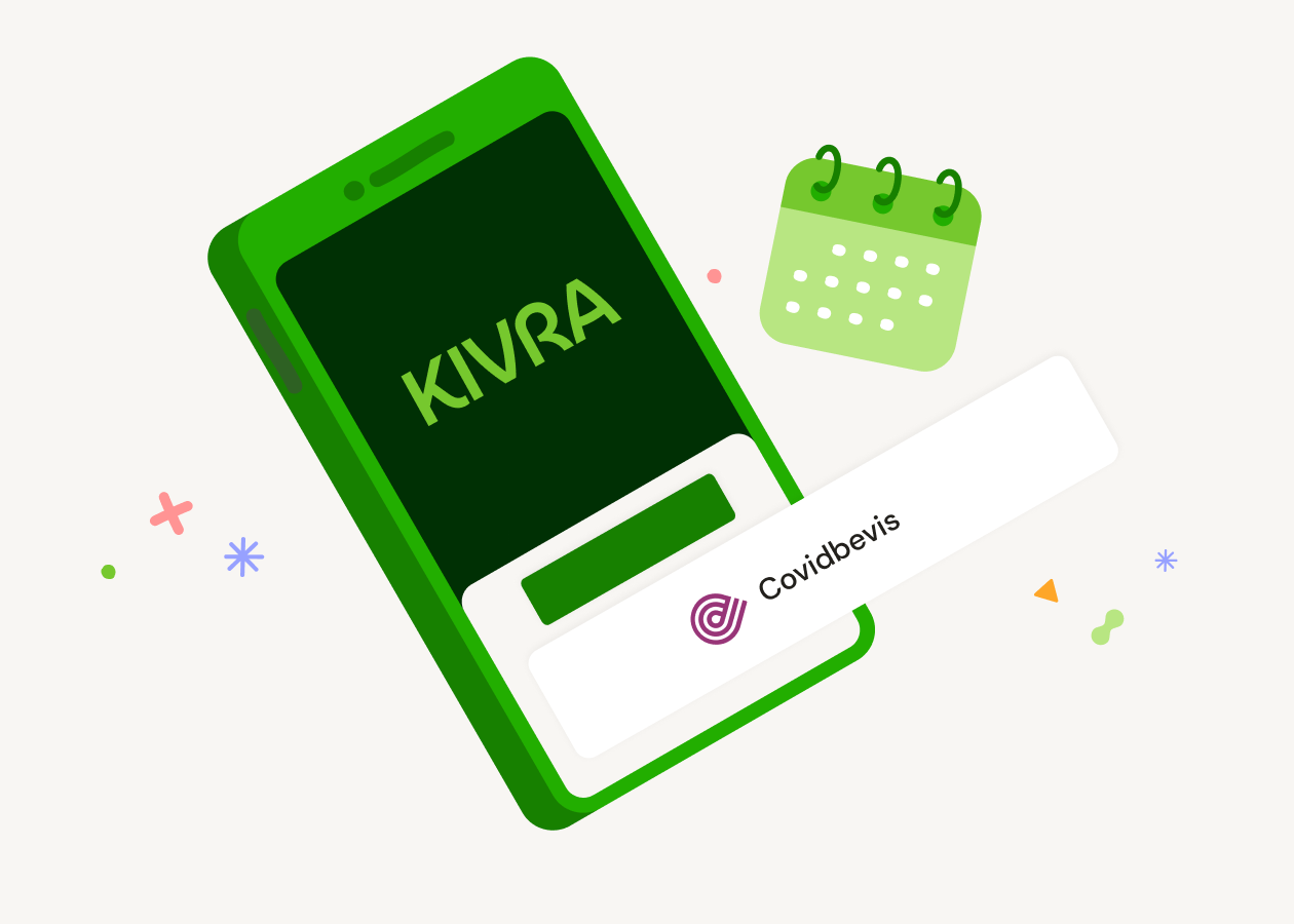 An illustration of a Covid certificate in Kivra