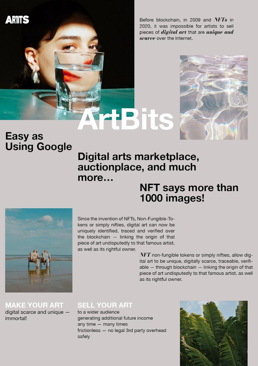 layout for the artbits art project one-pager