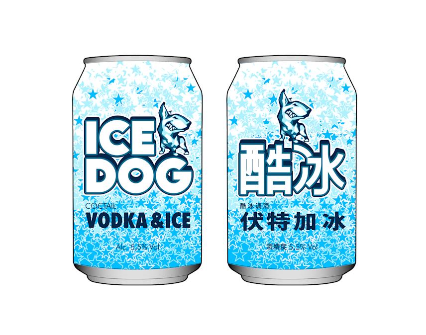 package design for ice doc beverage