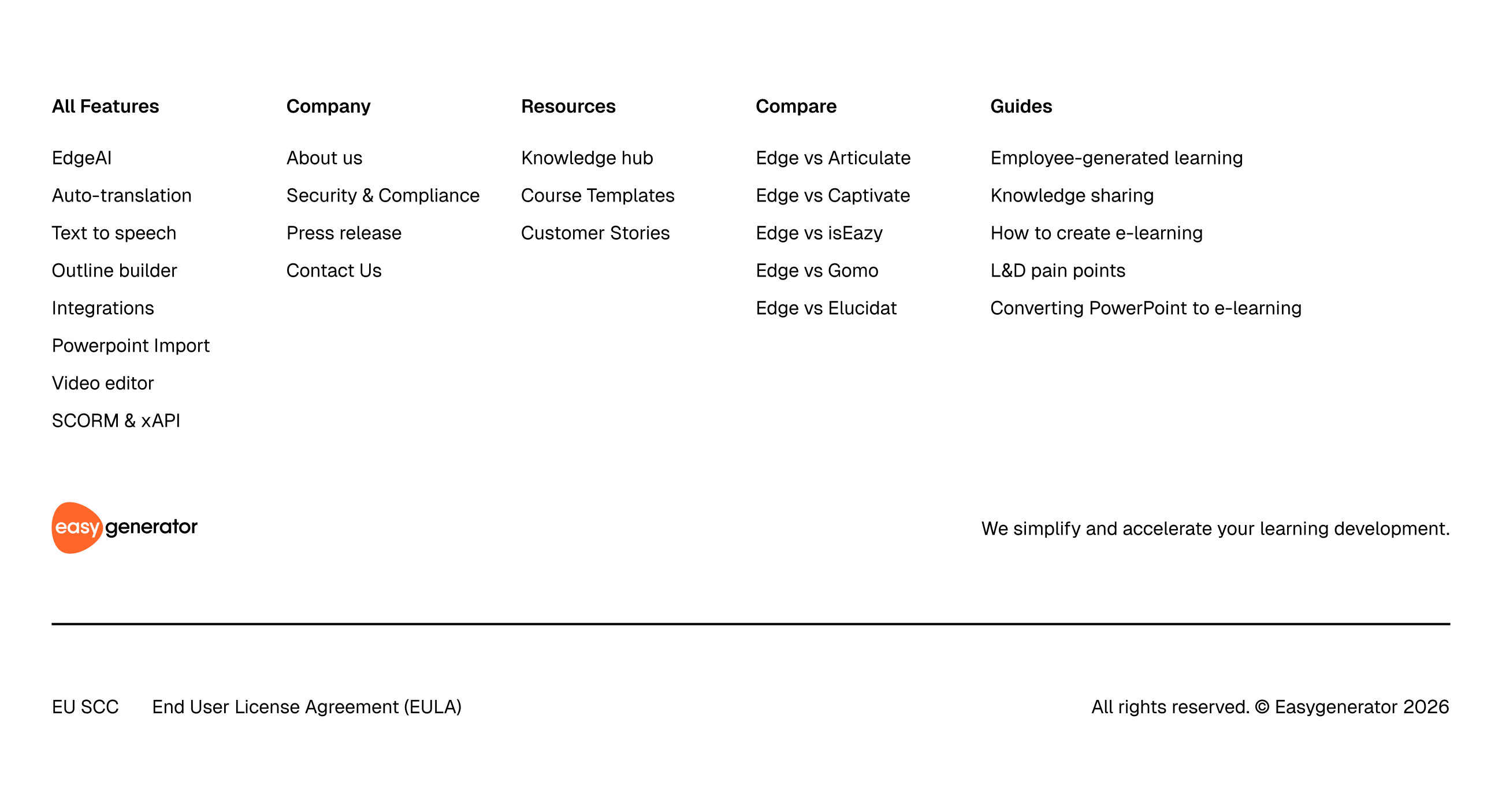 Redesigned Easygenerator homepage