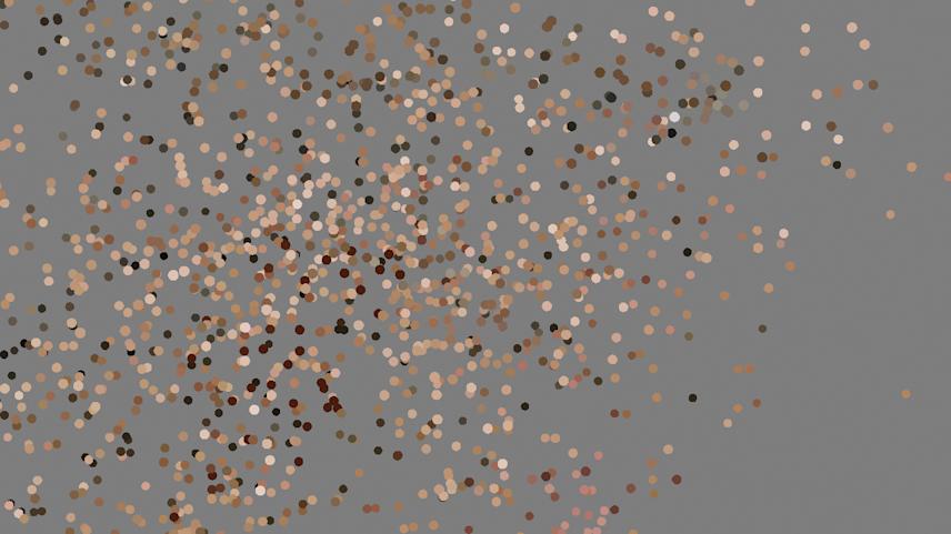 visual experiment with low poly 3d head model