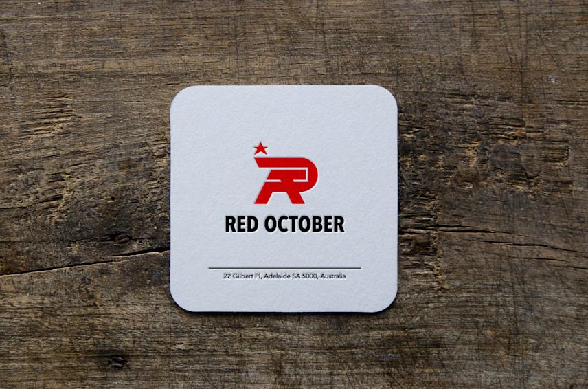 logo concept with usage example for the australia-based red october bar