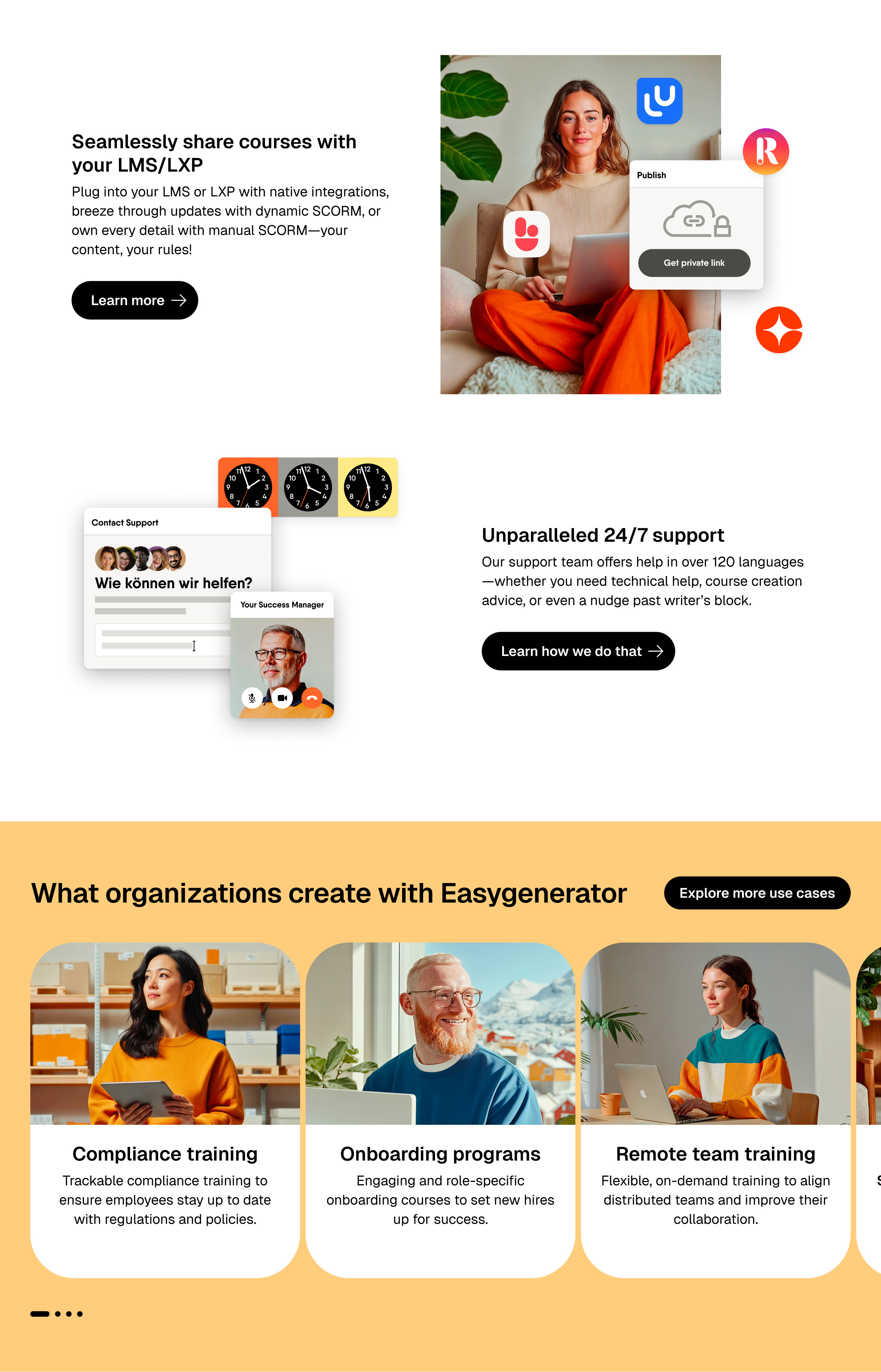 Redesigned Easygenerator homepage