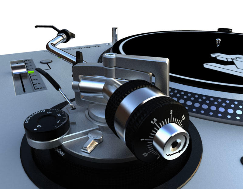 3d model and visualisation of technics sl1200 turntable