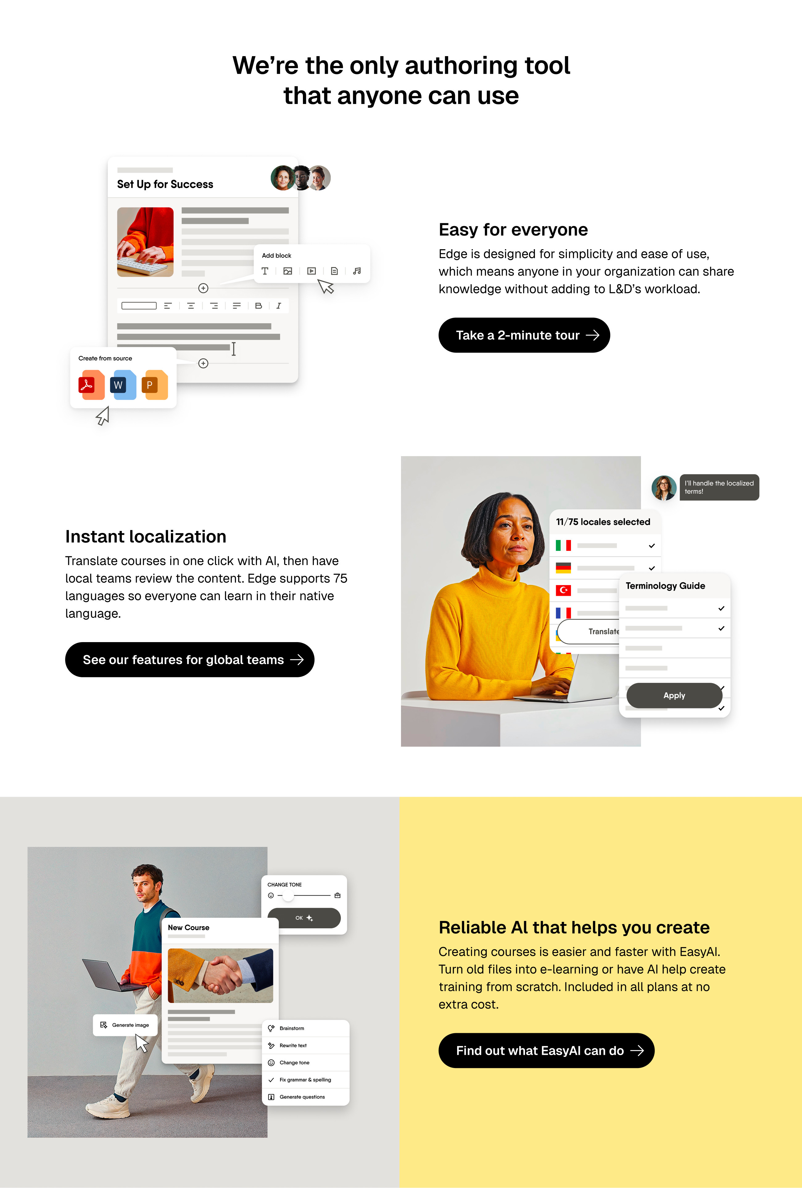 Redesigned Easygenerator homepage