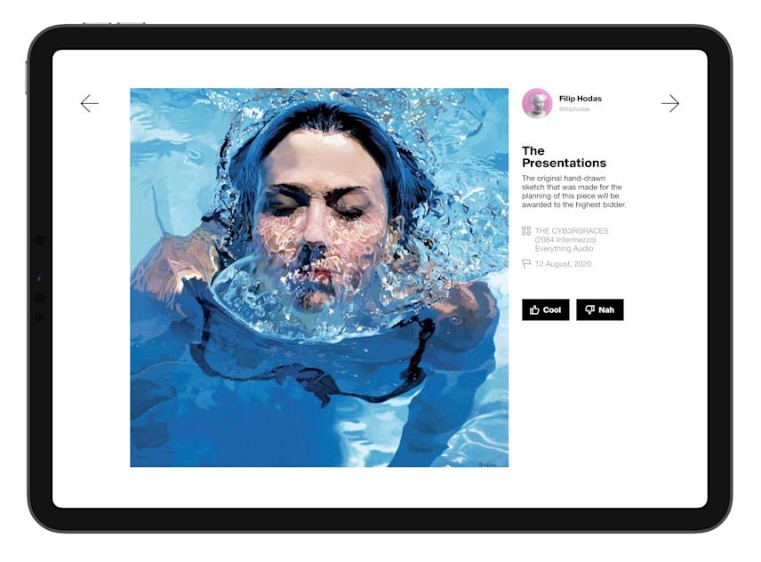 art piece view of the artbits web app