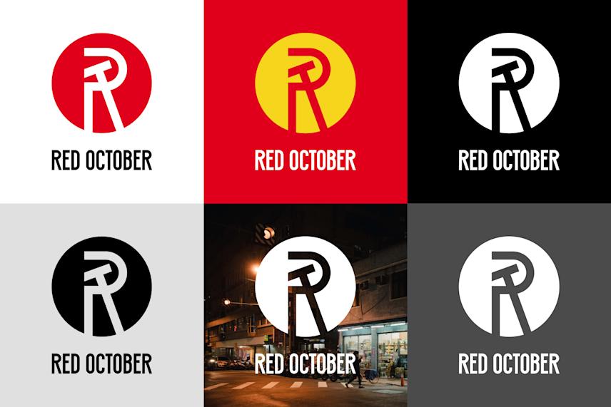 logo color usage examples for the australia-based red october bar