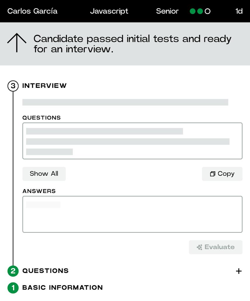 Interview pending — questions prepared for recruiter