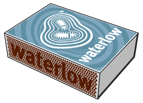 logo for waterlow, a company producing modern galoshes on the merch