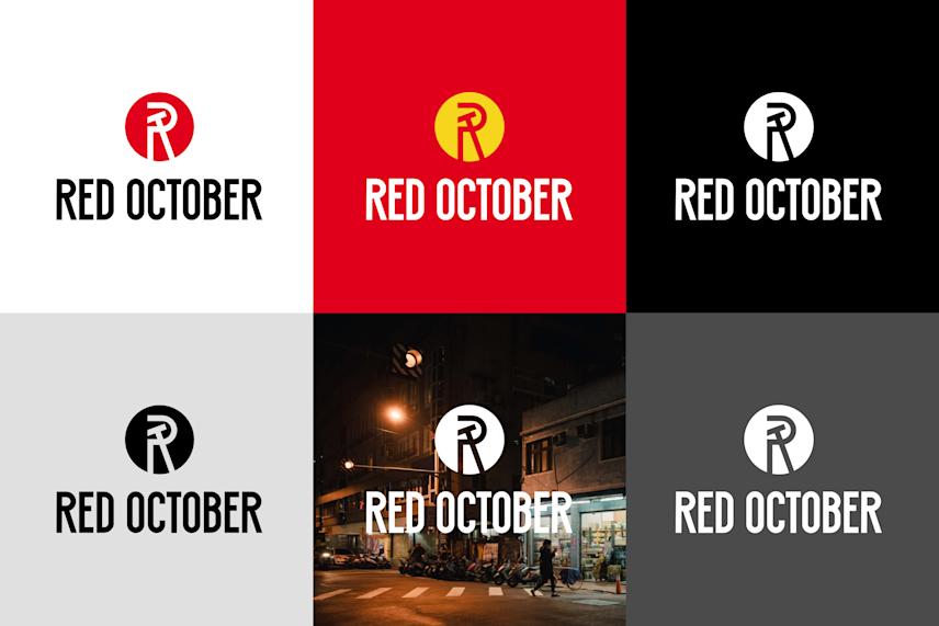 logo color usage examples for the australia-based red october bar