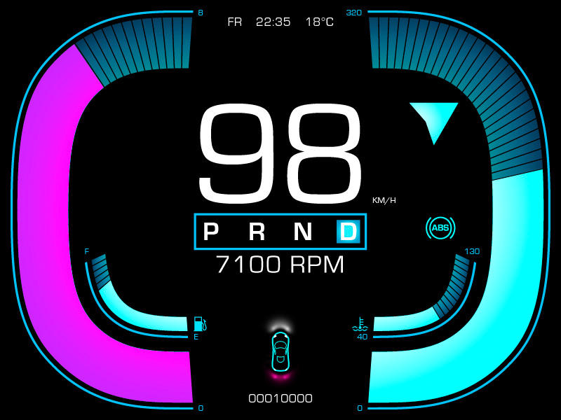 dashboard concept for marussia sport car