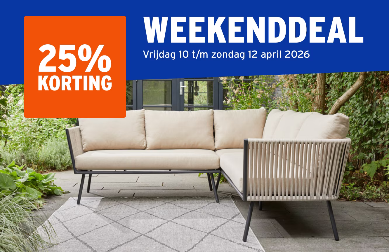 25% korting op alle tuinmeubelen