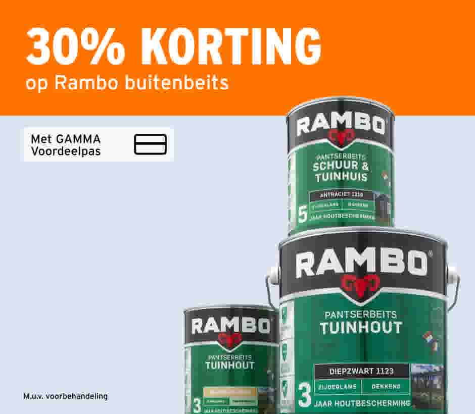 30% korting op Rambo buitenbeits