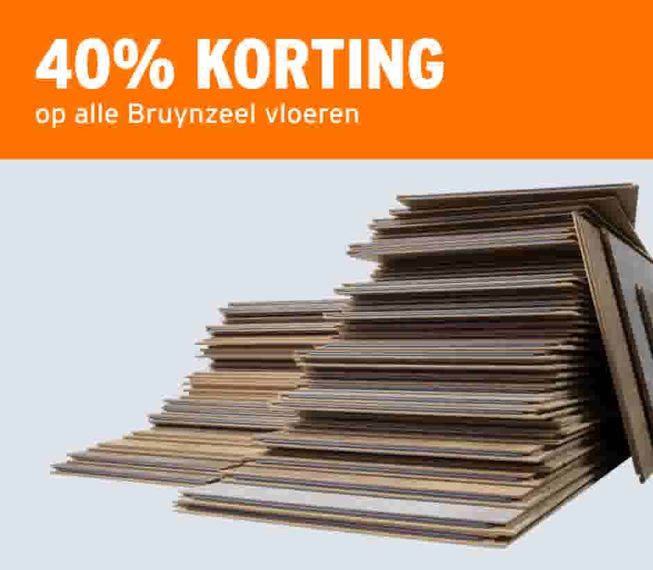 40% korting op alle Bruynzeel vloeren