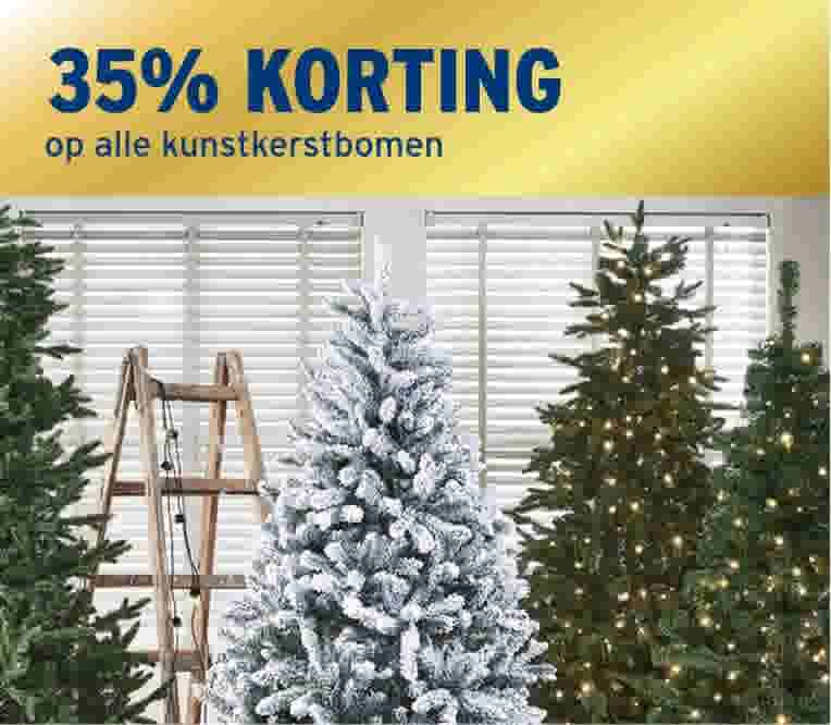 35% korting op alle kunstkerstbomen