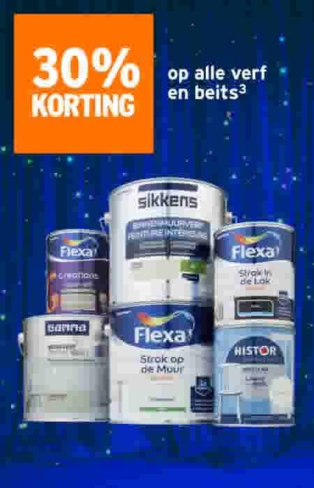 30% korting op alle verf en beits