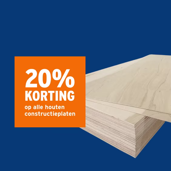 20% korting op alle houten constructieplaten