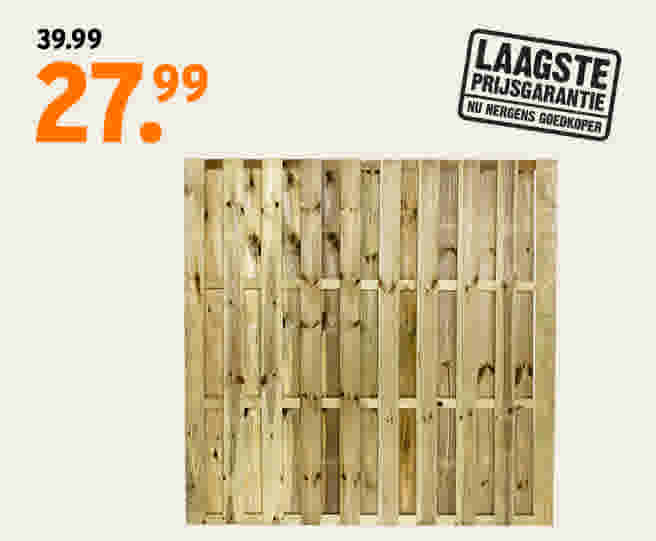 Schutting Wales recht 180x180 cm van 39.99 voor 27.99