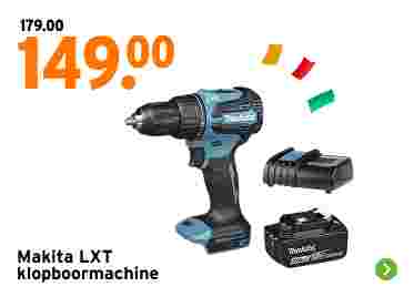 Makita 18V LXT klopboor van 179,00 voor 149,00