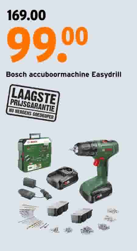  Bosch accuboormachine Easydrill Van 169,00 Voor 99,00
