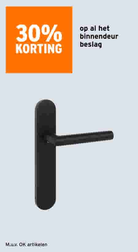 30% korting op al het binnendeur beslag