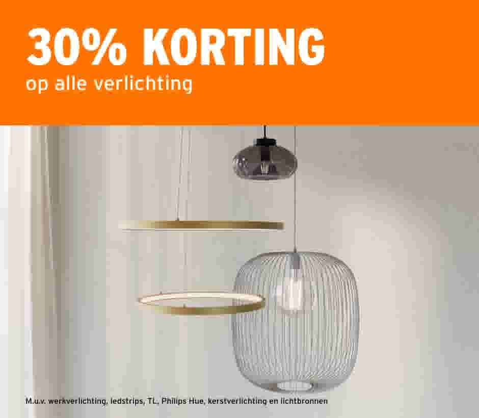 30% op alle verlichting