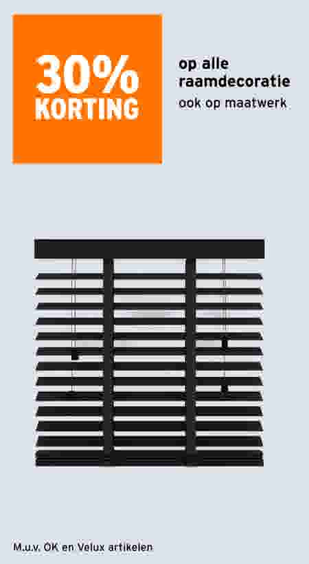 30% korting op raamdecoratie ook op maatwerk