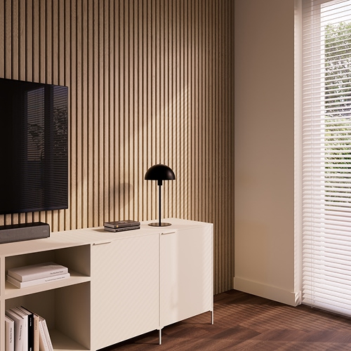 Lattenwand Decowall Acoustic Curve walnoot 260x30cm, 2 stuks (1.56m2)