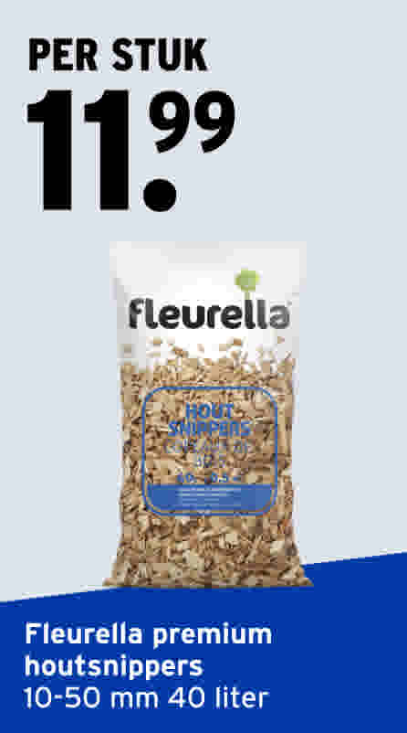 Fleurella premium houtsnippers 10-50 mm 40 liter per stuk 11.99