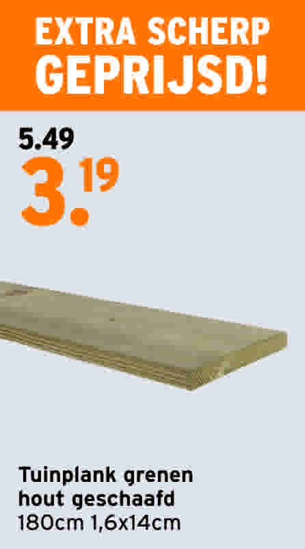 Tuinplank geschaafd