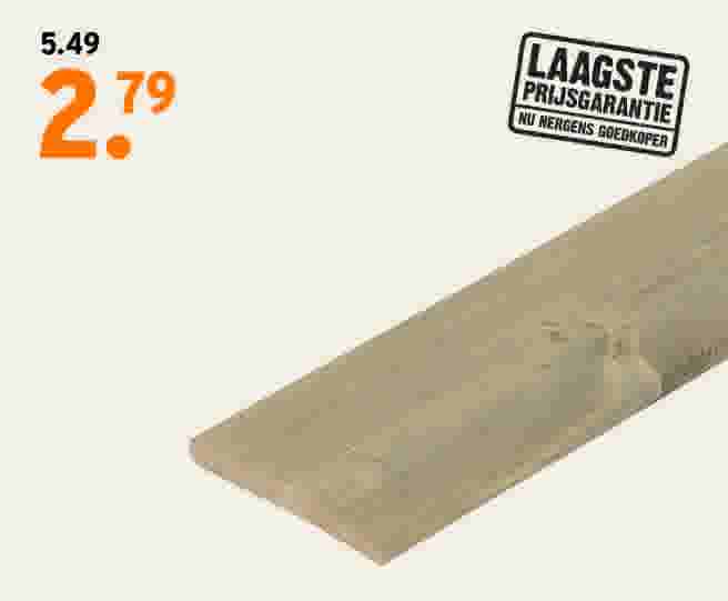 Tuinplank geschaafd