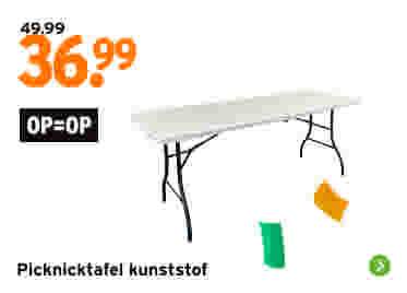 Handson picknicktafel wit kunststof 180 x 75 cm