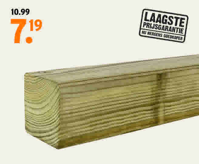 Tuinpaal geschaafd grenen