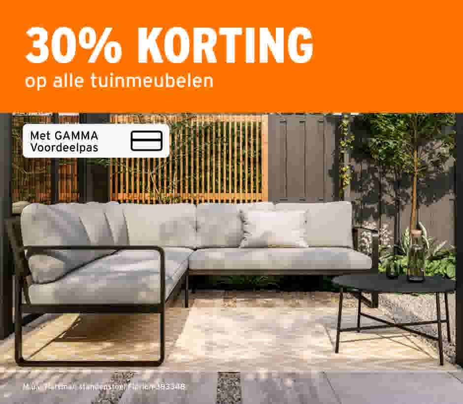 30% korting op alle tuinmeubelen