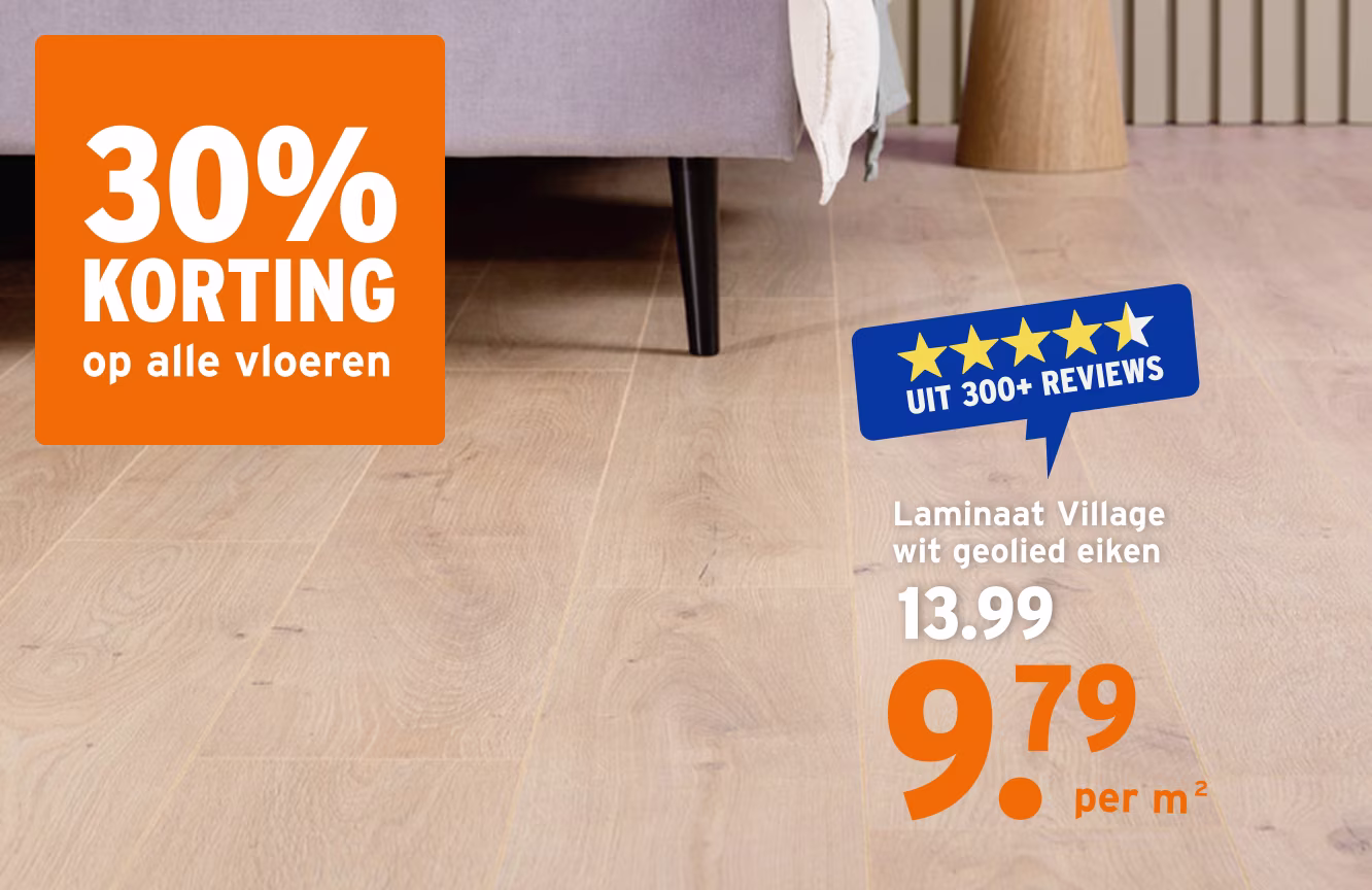 30% korting op alle vloeren