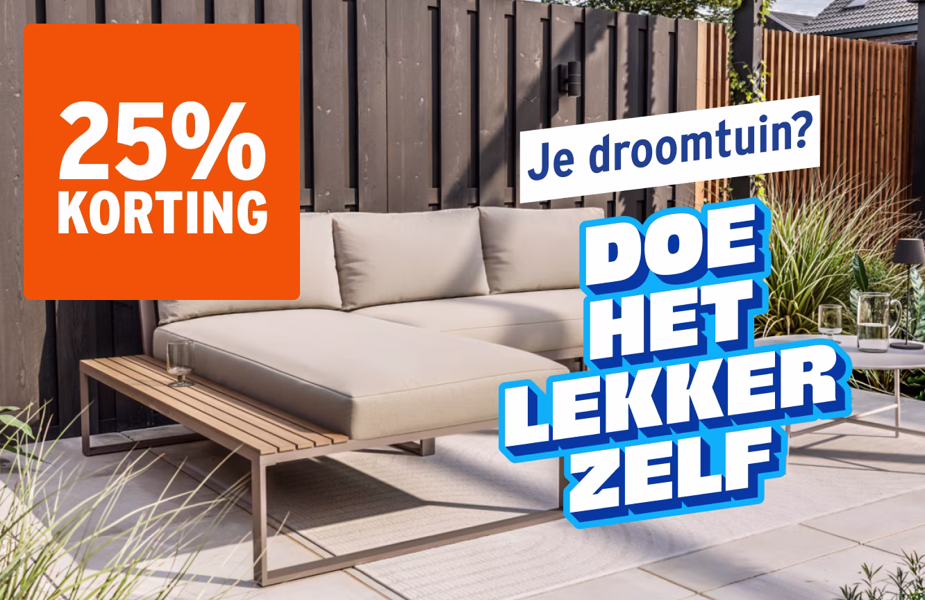 25% korting op alle tuinmeubelen