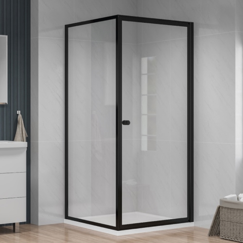 Atlantic douchecabine Roan met draaideur zilver hoek 90 x 90 x 190 cm