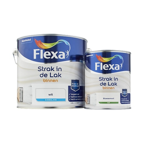 Flexa Strak in de Lak buitenlak hoogglans RAL 9001 crèmewit 2,5 liter