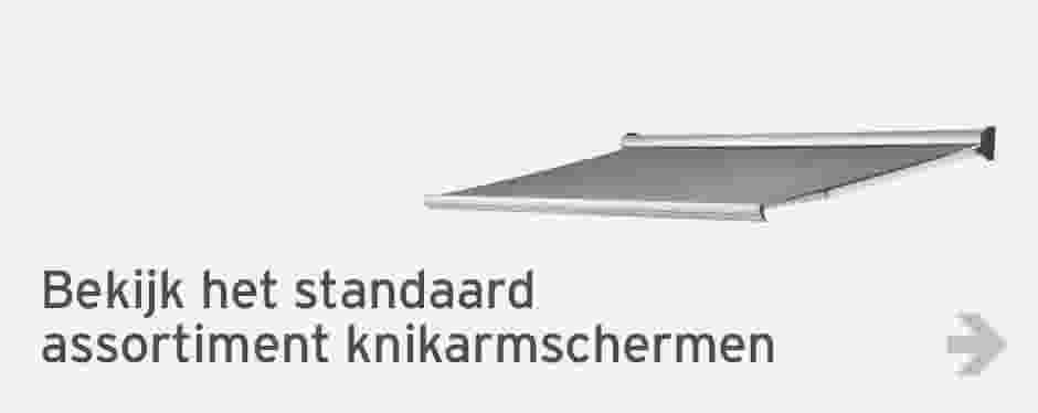 Bekijk het standaardassortiment knikarmschermen