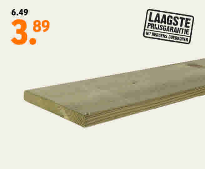 Tuinplank geschaafd