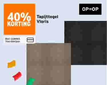 Tapijttegels Vloris in beige en antraciet, 40% korting met GAMMA Voordeelpas. Op=Op.