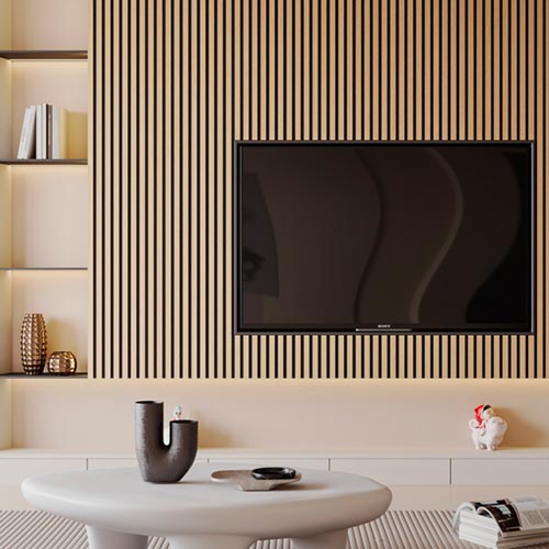 Lattenwand licht eiken 260x52,6 cm, dikte 22 mm
