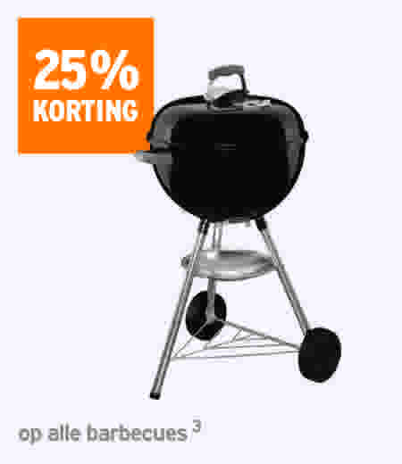 25% korting op alle barbecues