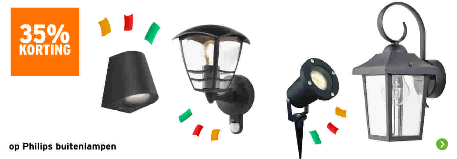 35% korting op Philips buitenlampen