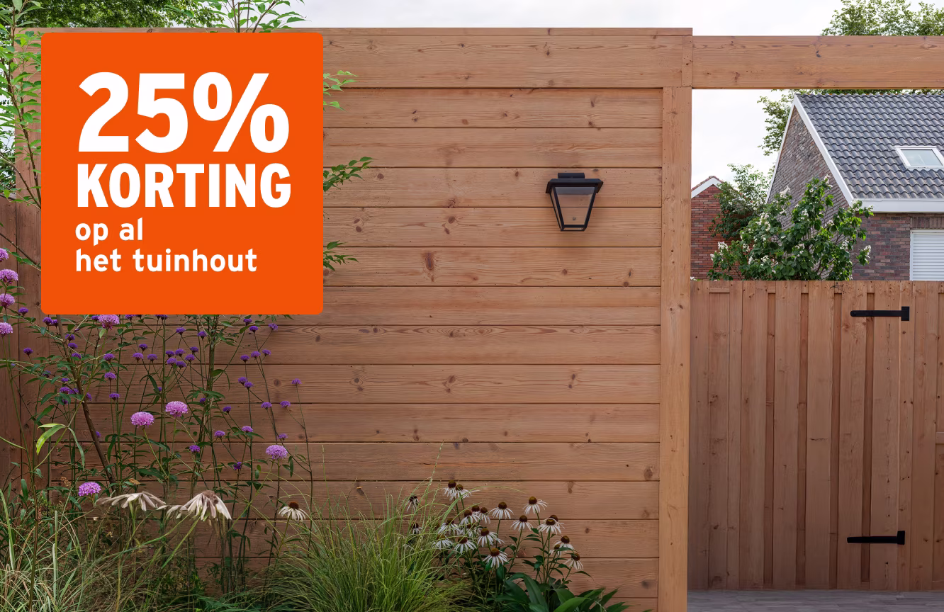 25% korting op al het tuinhout