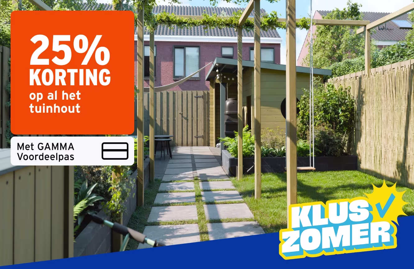25% korting op al het tuinhout